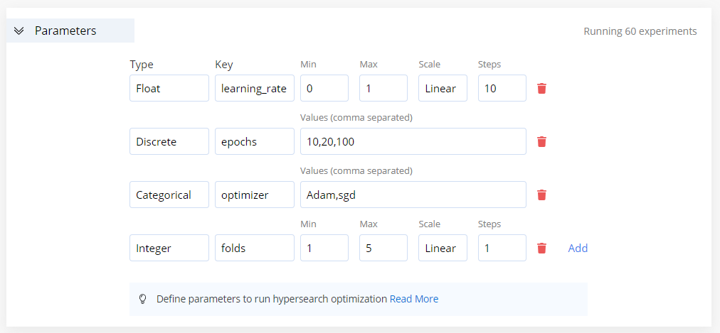 Parameters UI